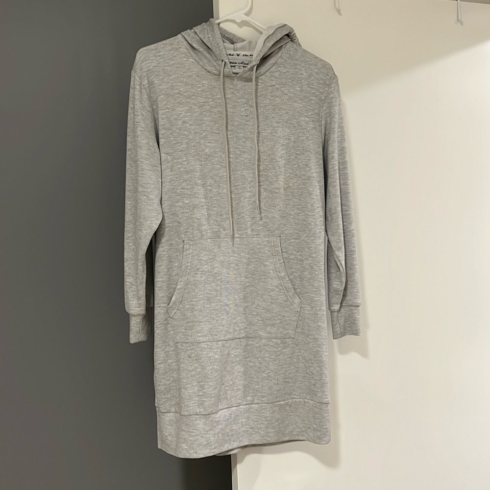 Super Soft hoodie dress light grey